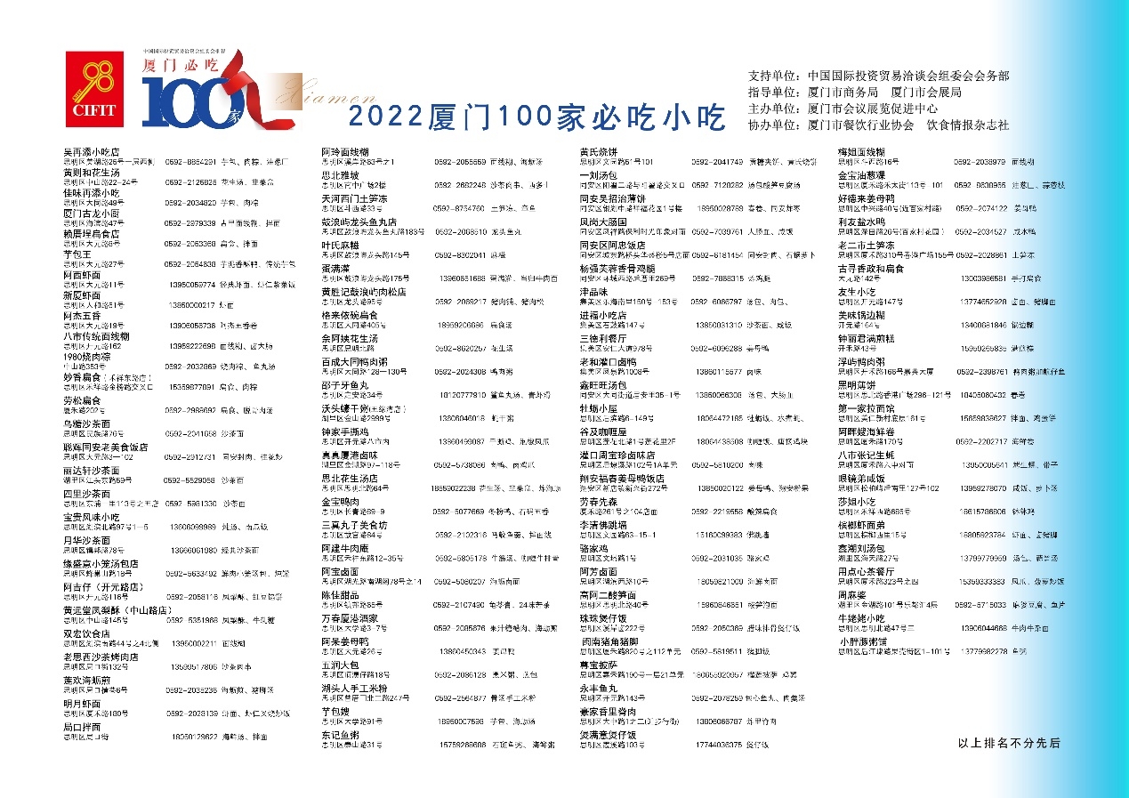 2022《廈門(mén)必吃100家餐廳》上線！重新定義廈門(mén)特色美食|餐飲界